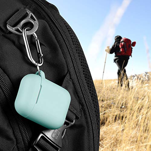 R-fun for AirPods 2nd/1st Case Silicone Cover, Turquoise | Compatible with Apple AirPods 2nd/1st (2019/2016) Generation with Keychain & Cleaner Kit, Wireless Charging Compatible - color: E1-Turquoise