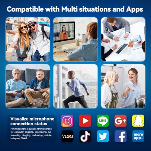 3 in 1 Wireless Lavalier Microphones for iPhone,Android,USB-C,Camera,Built-in Reduction ChipNoise,Plug-Play, 2.4G Ultra-Low Delay Mini Microphone for Interview/tiktok/Vlog/YouTube(3 MIC)