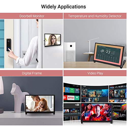 ELECROW 7 Inch Touchscreen Monitor for Raspberry Pi - 1024x600 IPS Capacitive Touch Screen HD Mini LCD Display with Stand Compatible with Raspberry Pi 5/4B/3B+/3B, BB Black, Win11/10/8/7, Driver Free
