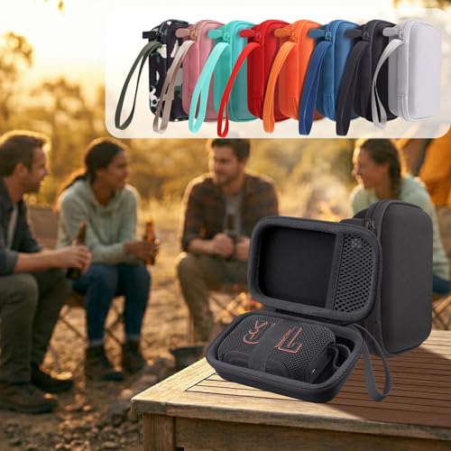 for JBL Go 5/4/3 Ultra Portable Speaker Hard Travel Case, Pink | Protective Storage Bag with Mesh Pocket & Hand Strap, Shockproof EVA Carrying Box, Soft Lining - color: Pink Case