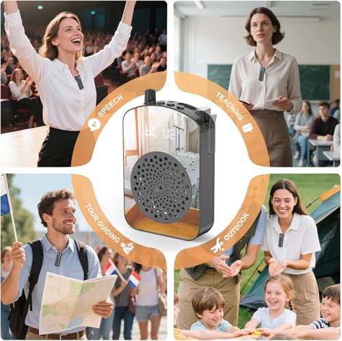 PRUNUS A10 Voice Amplifier Wireless with Lavalier Microphone - color: Black