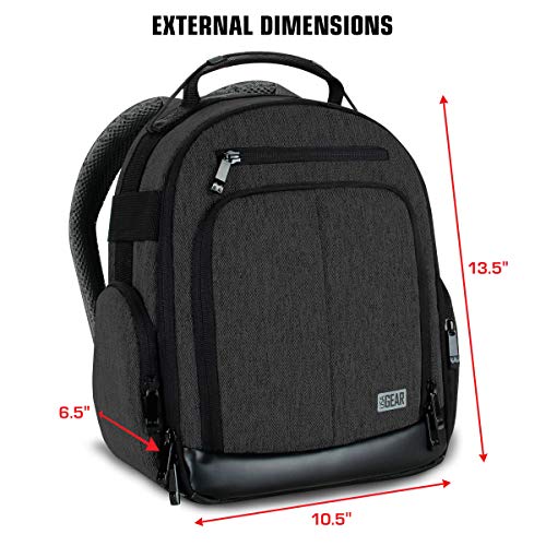 USA Gear VR Headset Backpack Travel Case Fits Meta Quest 3S, 3, 2, Controllers and Accessories - Virtual Reality Gaming Bag with Customizable Interior Dividers, Padded Backpack Straps (Black) - color: Black