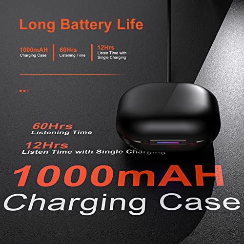 Jzones Open Ear Headphones Wireless Bluetooth 5.3, Open Ear Earbuds with Dual 16.2mm Dynamic Drivers 60 Hours Playtime Waterproof Sport Earbuds for Android iPhone TV,Black - color: Black