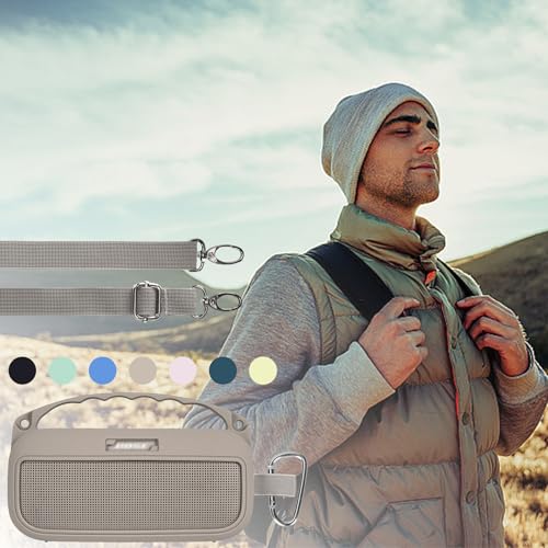 Lebakort 2nd Gen Silicone Cover Compatible with Bose SoundLink Flex 2nd Gen/Bose SoundLink Flex Portable Speaker (Sandstone Cover) - color: Sandstone Cover