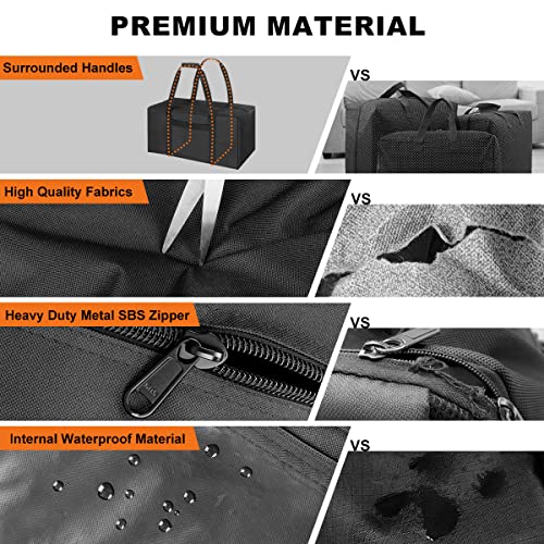 COOLBEBE 2 Pack 24" Sports Duffle Bag - 53L Travel Duffel Tote Bag, Black | Upgrade Zipper Weekender Overnight, Sturdy & Water Resistant Camping duffle for Sports Gear Hauling - size: 24” x 12” x 12” 2Pack