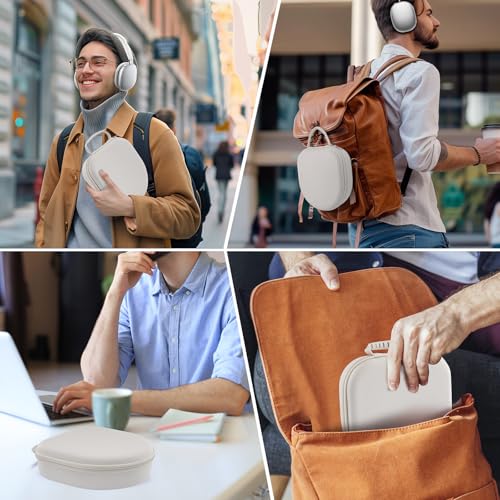 3 in 1 Silicone Cover and Case for Apple Airpods Max 2/ Airpods Max Headphones, AirPods Max Hard Case and Anti-Scratch Ear Pad Case/Ear Cups/Headband Covers Accessories (Starlight case & Cover) - color: Starlight case & cover
