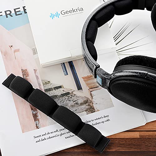 Geekria Mesh Fabric Headband Pad Compatible with Sennheiser HD600, HD580, HD650, HD660S Headphones, Replacement Band, Headset Head Top Cushion Cover Repair Part (Black)