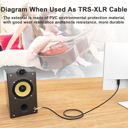 Right Angle 6.35mm TRS to XLR Male,(1.5FT 2Pack) Right Angle 1/4" TRS to XLR 3Pin Male,for Speakers, Stage, DJ and More - style: Right Angle 6.35mm TS to XLR Male