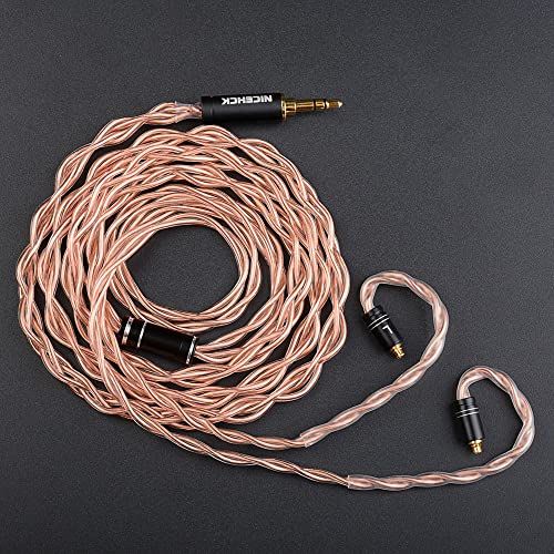 NICEHCK GCT5 Earphone Upgraded Cords, 5N IEM Cable,OCC in Ear Monitor Cables for Musician Singer Audiophile Earbuds Replacement Cord (3.5mm MMCX) - size: 3.5mm MMCX