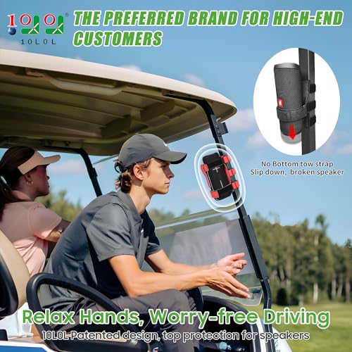 10L0L Golf Cart Speaker Mount, for Yamaha, EZGO, Club Car Carts & Bike ATV - color: Red