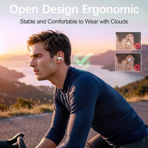 Open Ear Clip-On Earbuds, Starry Blue | Bluetooth 6.0, Dual 11mm Drivers, Silicone Air Cushion, ENC Noise Cancelling Mic, IPX6 Waterproof, 42H Playtime