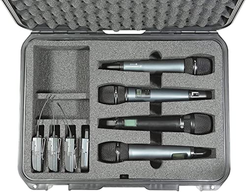 SKB 3i-1813-5WMC iSeries 1813-5 Wireless Four Mic Case | Waterproof hard shell, foam interior fits 4 handheld transmitters, travel-ready latches, impact-resistant build