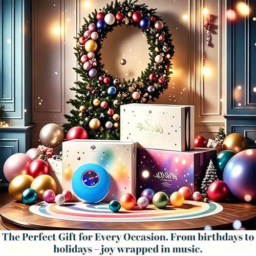 Mini Bluetooth Shower Speaker Blue, Silicone Suction Cup Portable Speaker with LED Lights, IPX4 Waterproof, Built in Mic, for Bathroom Kitchen Outdoors, Ideal Gifts (Blue) - color: Blue