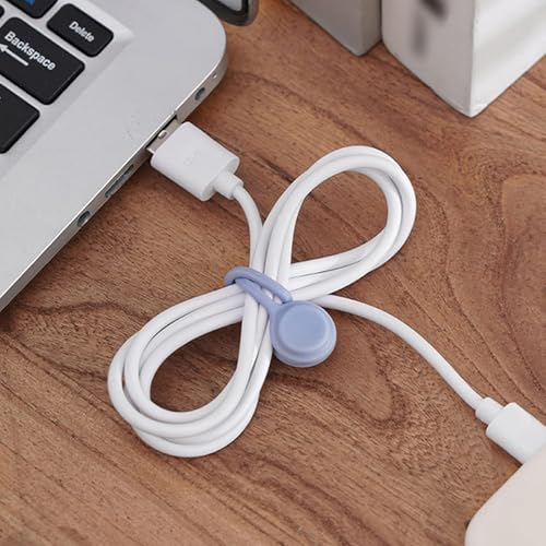 Magnetic Silicone Cable Organizer for Earphones and Data Cables, Cord Management Clip for USB and Headphones