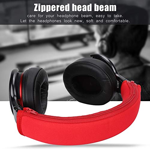 Zipper Design Headband Cushion Cover for Iron Triangle M50, Soft and Comfortable, Imported Protein Skin Material, BlackWhiteRedBlueGray (Red)