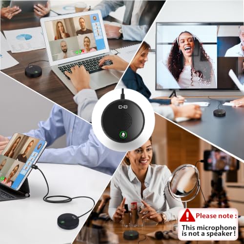 USB Conference Microphone for PC & Mobile Device, AI Noise Reduction | Plug-n-Play, One-Touch Mute, Omnidirectional Condenser Mic, for Video Conference/Online Class/Streaming/Zoom/Skype/Teams