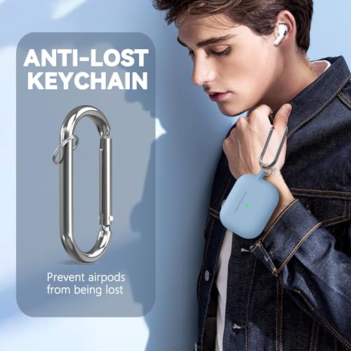 Ljusmicker for AirPod Pro Case Cover with Cleaner Kit,Soft Silicone Protective Case for Apple AirPods Pro 2nd/1st Generation for Women Men,AirPod Pro Case with Magnetic Lid Lock & Keychain-Pure Blue - color: C-Magnetic Sky Blue
