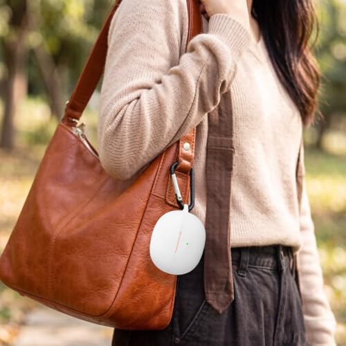 Silicone Protective Case for i121 Earbuds, Compatible with King Lucky Clip-On Open Ear Headphones, Full Cover Shockproof Anti-Scratch Case with Keychain Carabiner, Charging Port Access - color: White
