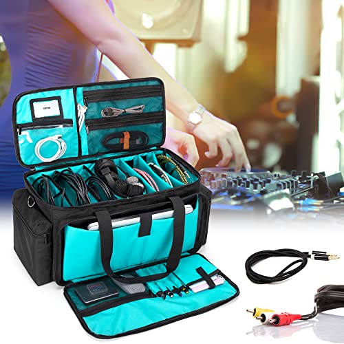 LoDrid Cable File Gig Bag with Padded Bottom for Sound Equipment, Bag Only | Dividers, DJ Wire Bag for 14"Laptop, Sound Equipment, DJ Gear and Musician Accessories