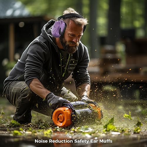 ProCase NRR 28dB Noise Reduction Ear Muffs, Foldable Adjustable Noise Cancelling Headphones - color: 1 - Pure Purple