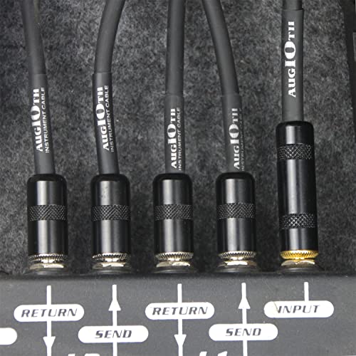 36 Inch Guitar Patch Cable 3 FT 95 CM Straight to Angled 2Pack | Performance Guitar Effect Pedal Cables Standards size Nickel Plated Plug - color: Straight-Angled, size: 36in-2Pack
