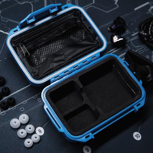 Linsoul SIMGOT EM6L 1DD + 4BA Hybrid Driver in-Ear Monitor, Gaming Earbud + Kiwi Ears SONICAP Waterproof Earbud Case(Blue)