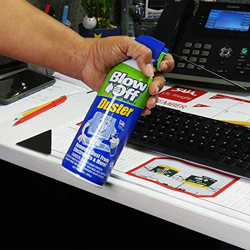 Air Duster Can with Nozzle, 10 oz., Blue/Green - 9962