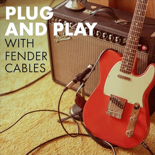 Fender Professional Series Instrument Cable, Guitar Cable, Guitar Accessories, Straight/Straight, Black, 15ft | Instrument connectivity with 15ft length, 1/4 TS interface and straight connectors - size: 15ft, style: Straight/Straight