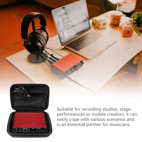 Musiin Audio Interface Case Compatible with Focusrite Scarlett Solo 4th Gen | Fender Quantum LT2,KORG NTS-3, EVA Storage with Soft Lining, Mesh Pocket, Dual Zipper, Portable Silicone Handle for Carrying