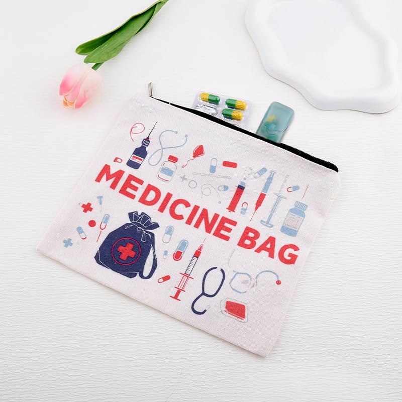 Small Medicine Makeup Bag Pouch Patient Travel Medication Bags Doctor Nurse Day Gift Ideas Bag Physician Practitioner Pharmacy Gifts for Women Bags Hospital Pharmacist Gifts Pouch Nurse Drug Organizer - color: Small Medicine Makeup Bag Pouch