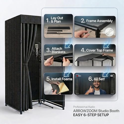Arrowzoom Portable Vocal Booth Black KK1250