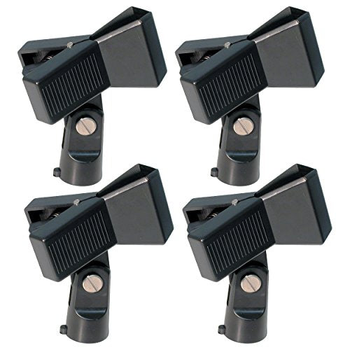 Microphone Holder-(4) Pack-Universal Clothespin Style Spring Loaded Clips Pro Quality Performance Plus (MH1-4X) - size: 4 Springloaded