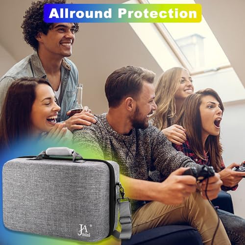 Hard Shell Carrying Case for PS5, PS5 Pro, Travel Protective Bag Suitable for Playstation 5 Digital Edition, Console, Controllers, Headset and Gaming Accessories, Grey - color: Light Grey