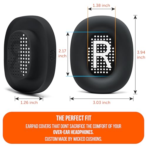 WC SweatZ Max - Patented Silicone Sweat Covers for AirPods Max 1 | Made by Wicked Cushions | (Does Not Fit AirPods Max 2). Sweatproof, Full Earpad Protection | Black - color: Black