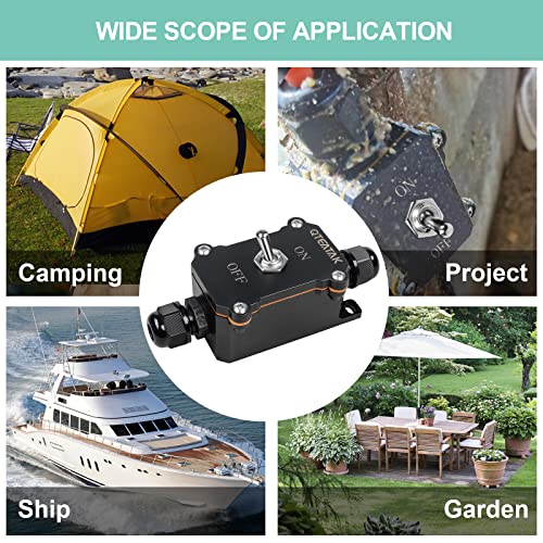 Inline Cord Switch ON-Off Toggle Switch Waterproof | AC 15A 250V/20A 125V, ON-Off 4 Screw Pin Switch, Two-Side Entry & Exit Line Outdoor Electrical Start Stop Toggle Switch - style: ON-OFF