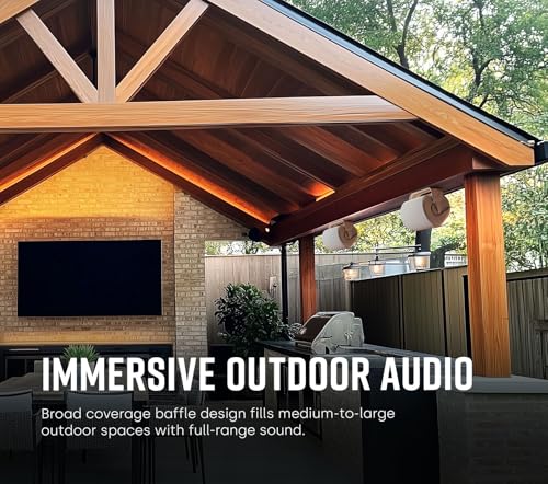 Polk Audio Atrium 6 All-Weather Outdoor Speakers, 100W Wired (Pair, White) - color: White, size: 2 Speakers, style: Atrium 6