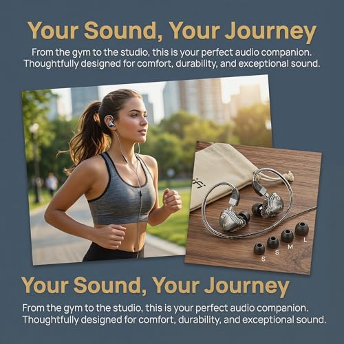 3.5mm Wired IEM Earbuds with Mic, 10mm Driver, Detachable Cable | 10mm HiFi sound, detachable 4N OFC cable and noise-isolating fit for music, gaming, calls and daily use. - color: Black, size: 3.5mm