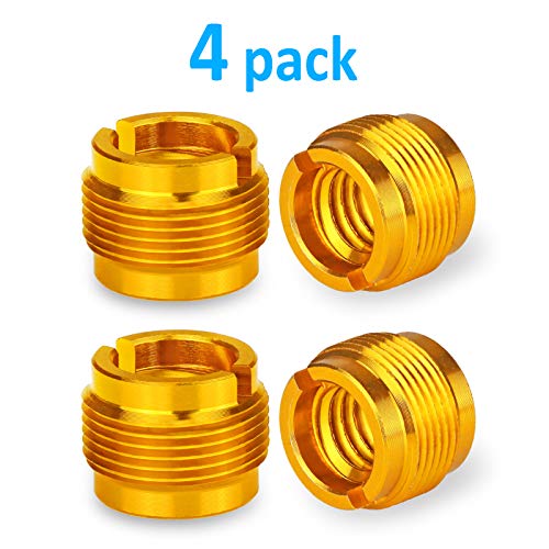 4 PCS Gold Colour Adapter for HyperX QuadCast Mic, Blue Yeti, Rode, Razer, Shure and Most USB Microphone, Shock Mount, Boom Arm Screw Thread Adapter 5/8" Male to 3/8" Female Screw Adapter by YOUSHARES