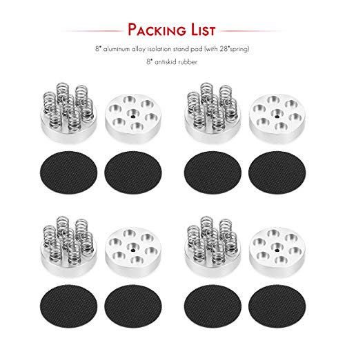 Nobsound 4PCS Silver Aluminum Spring Speakers Spikes Isolation Stand for HiFi Amplifier/Speaker/Turntable/Player