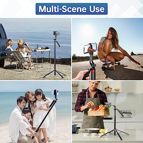 ULANZI MA09 Phone Tripod, 71" Selfie Stick for Luna Gopro Pocket4 Action | Cell Phone Tripod Stand w rechargeable remote, Handheld Shooting, 360° Rotating, 1/4'' Screw for Selfie Video, iPhone Android - color: MA09 Red