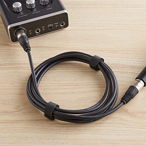 Amazon Basics 2-Pack XLR Male to Female Microphone Cable for Recording Studio, Speaker or PA System, Shielded, All Copper Conductors, 6MM PVC Jacket, 10 Foot, Black - size: 10 Feet, style: 2-Pack