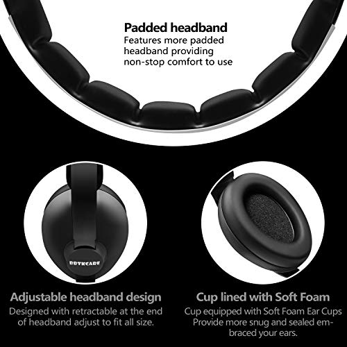 BBTKCARE Baby Headphones Noise Cancelling Headphones for Babies for 3 Months to 3 Years (Black) - color: Black