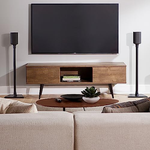 SANUS Speaker Stands for Roku Wireless - Fixed Height Speaker Stands Pair Designed Exclusively for Roku Soundbar & Sound System - Includes Carpet Spikes & Rubber Pads