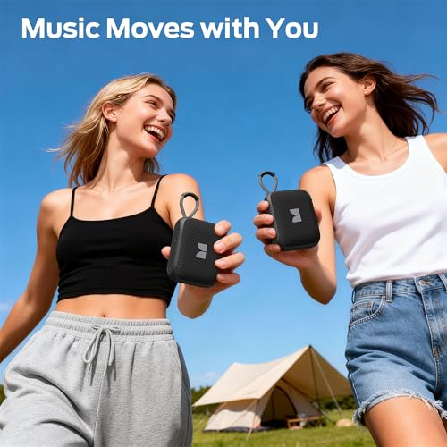 Monster S520 Portable Speaker, IPX7 Waterproof Speakers Bluetooth Wireless, Bluetooth 6.0 Small Speaker, 12 Hours Battery Life, TWS Pair for Outdoors/Beach/Home/Travel, Black