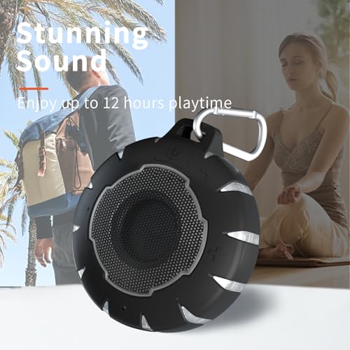 HEYSONG Bluetooth Shower Speaker + Waterproof Phone Pouch – Rugged & Ready for Any Wet Adventure - color: Black Speaker+Phone Pouch