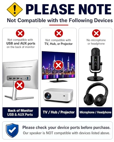 YYV Computer Speakers for Desktop Monitor | Single USB Speakers for Desktop PC,Laptop Speaker with Loud Sound,Volume Control Easily Clamps to Monitors(Black)