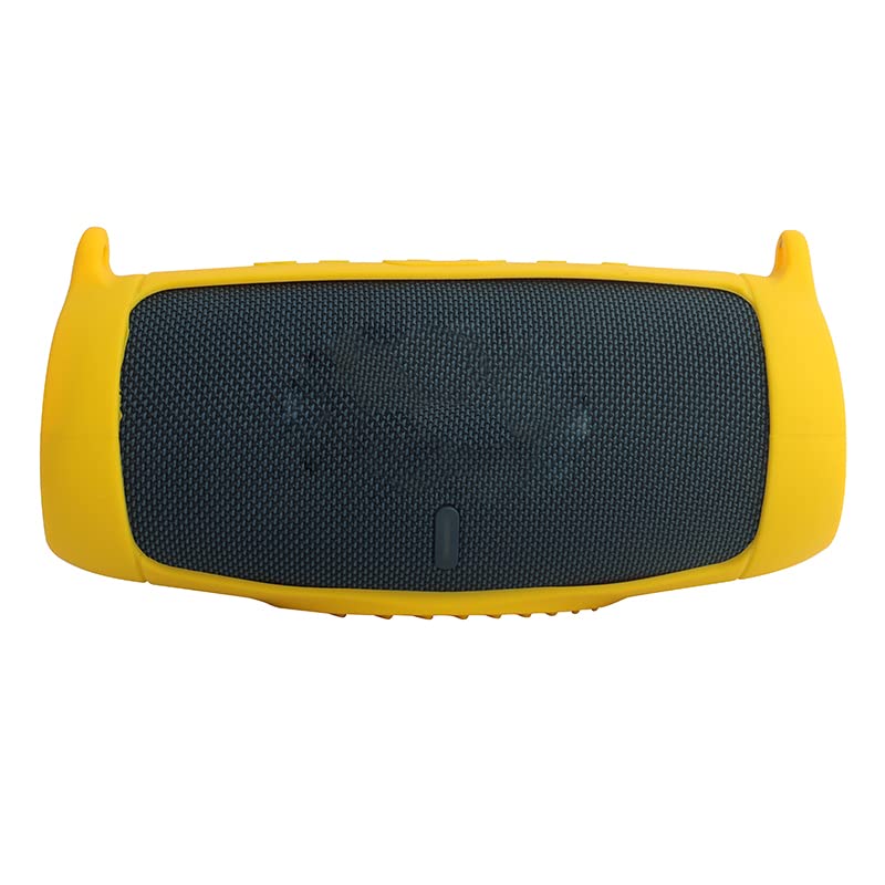 JB charge 5 Bluetooth Speaker Silicone protecitve Case protable, JB charge 5 Travel Carrying Case with Shoulder Strap and Carabiner (Yellow) - color: Yellow