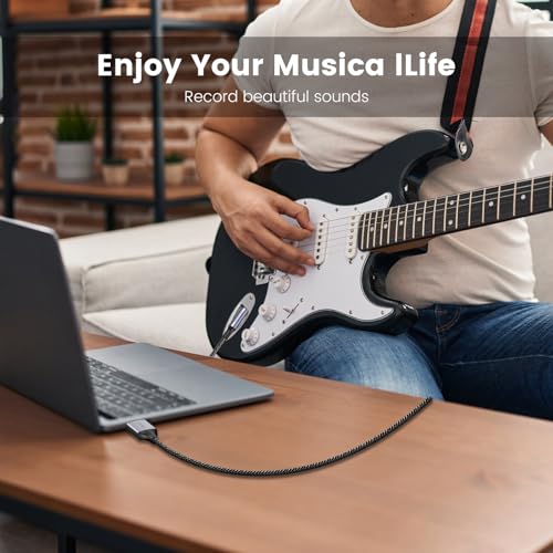 MOSWAG USB to 1/4“ Audio Cable, USB to 6.35mm TRS Audio Cable with Recording Compatible with Windows Devices and Guitar Combo Amps and Other Recording Software-(NOT for Xbox/RockSmith) - size: 10FT/3M