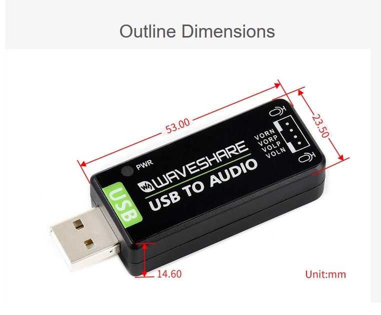 USB Sound Card with 8Ω 5W Speaker for Raspberry Pi/Jetson Nano