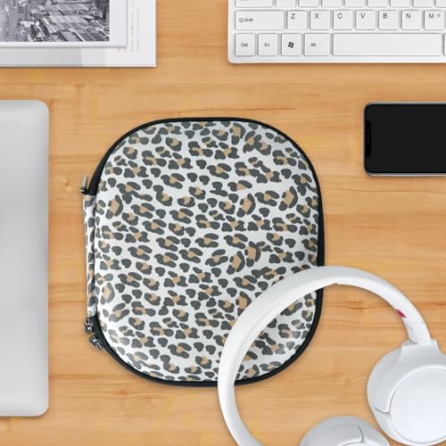 Geekria NOVA On-Ear Headphones Case Compatible with JBL Tune 510BT/660NC/500BT, Jr 310BT and More, Replacement Hard Shell Travel Carrying Bag with Cable Storage (Leopard Print) - color: Leopard print